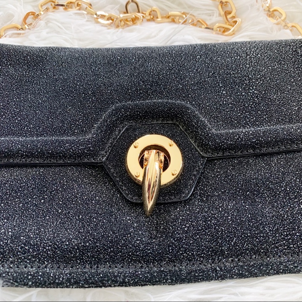 Rachel Zon Black Purse with Gold Chain - Picture 13 of 13